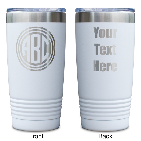 Round Monogram White Polar Camel Tumbler - 20oz - Double Sided - Approval