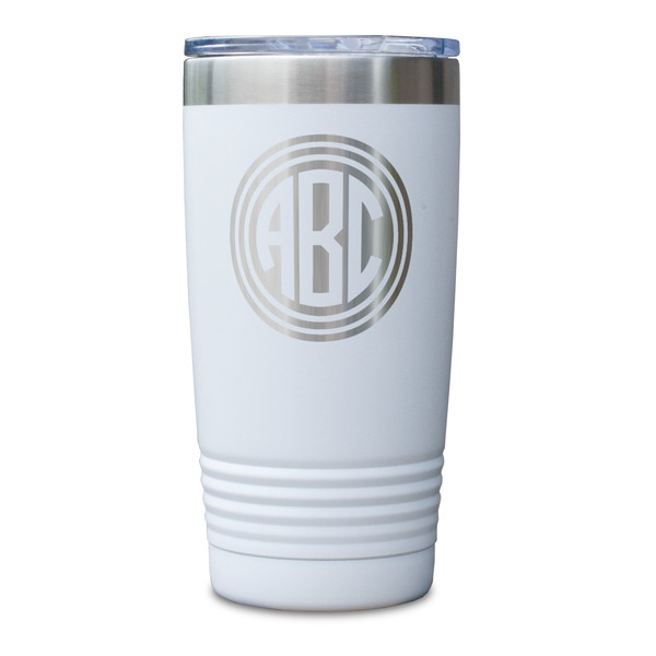 Round Monogram White Polar Camel Tumbler - 20oz - Single Sided - Approval