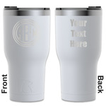 Round Monogram RTIC Tumbler - White - Laser Engraved - Double-Sided (Personalized)