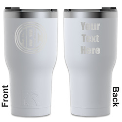 Round Monogram RTIC Tumbler - White - Engraved Front & Back (Personalized)
