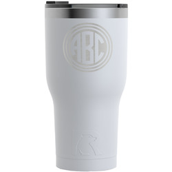 Round Monogram RTIC Tumbler - White - Engraved Front (Personalized)