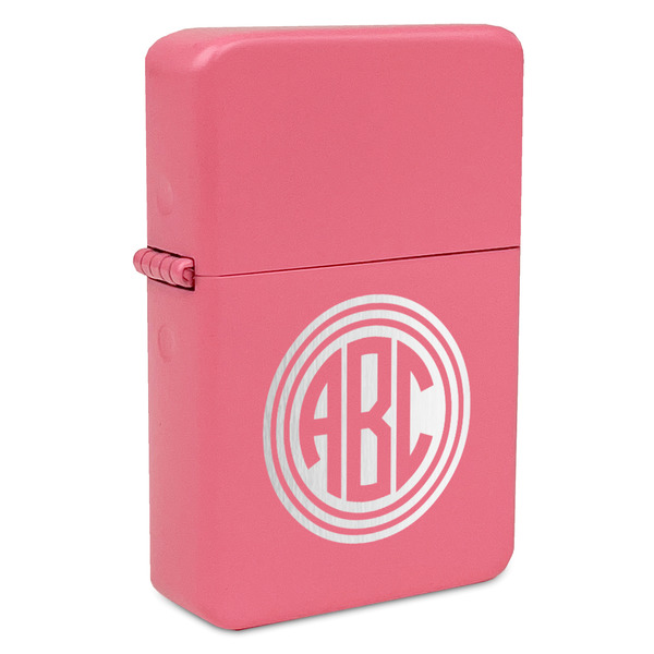 Round Monogram Windproof Lighters - Pink - Front/Main
