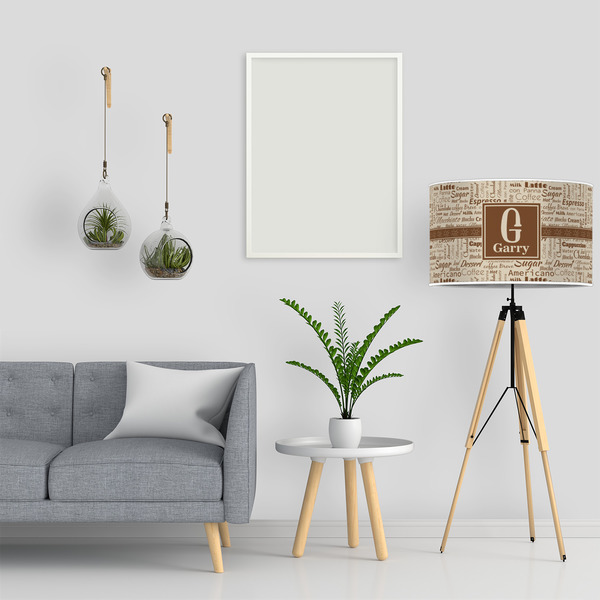 Coffee Lover 12" Drum Lampshade - LIFESTYLE