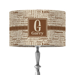 Coffee Lover 12" Drum Lamp Shade - Fabric (Personalized)