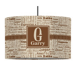 Coffee Lover 12" Drum Pendant Lamp - Fabric (Personalized)