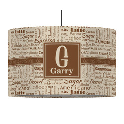 Coffee Lover 12" Drum Pendant Lamp - Fabric (Personalized)