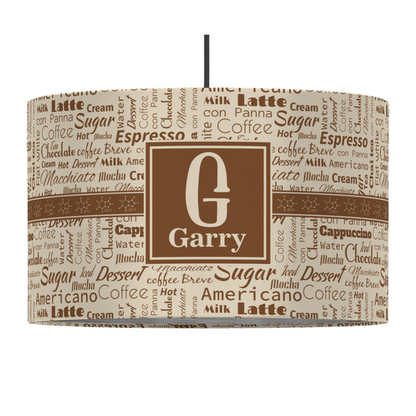 Coffee Lover 12" Drum Lampshade - PENDANT (Fabric)