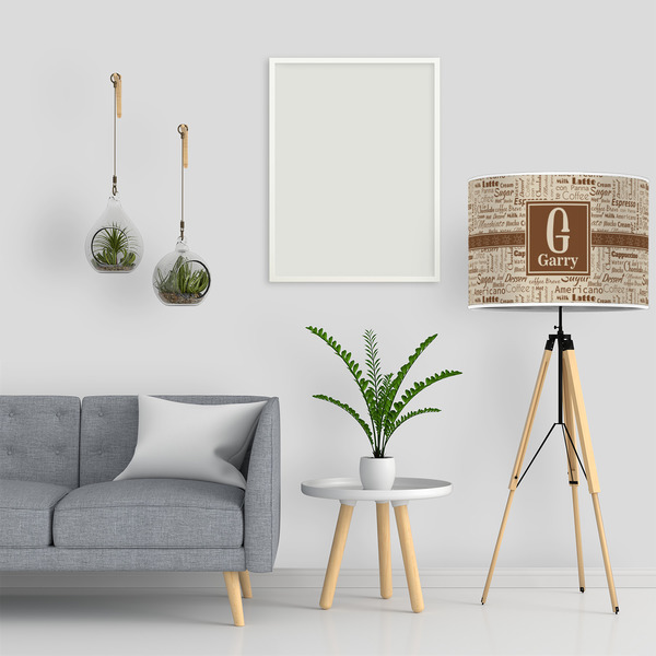 Coffee Lover 16" Drum Lampshade - LIFESTYLE