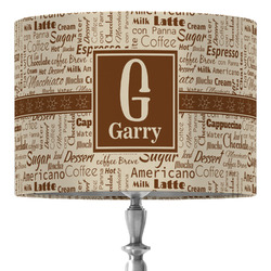 Coffee Lover 16" Drum Lamp Shade - Fabric (Personalized)