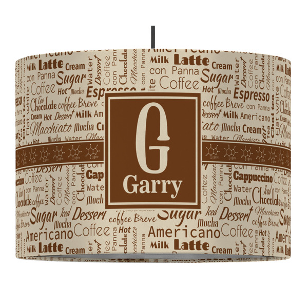 Coffee Lover 16" Drum Lampshade - PENDANT (Fabric)