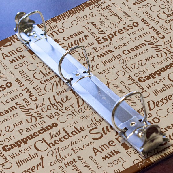 Coffee Lover 3 Ring Binders - Full Wrap - 1" - DETAIL
