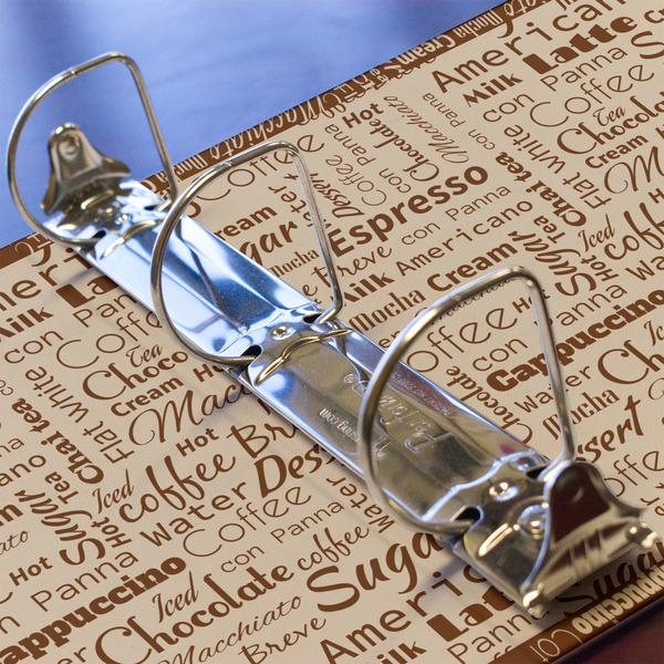 Coffee Lover 3 Ring Binders - Full Wrap - 2" - DETAIL