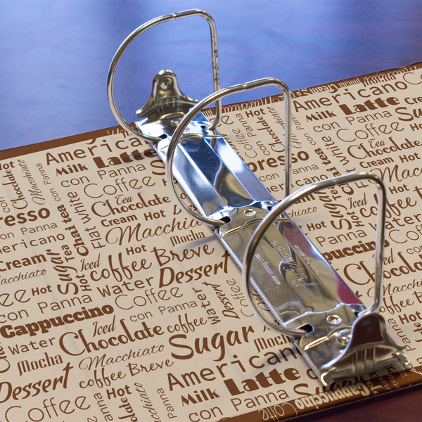 Coffee Lover 3 Ring Binders - Full Wrap - 3" - DETAIL