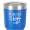 Coffee Lover 30 oz Stainless Steel Ringneck Tumbler - Blue - Close Up