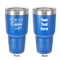 Coffee Lover 30 oz Stainless Steel Ringneck Tumbler - Blue - Double Sided - Front & Back