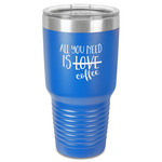 Coffee Lover 30 oz Stainless Steel Tumbler - Royal Blue - Single-Sided