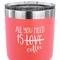 Coffee Lover 30 oz Stainless Steel Ringneck Tumbler - Coral - CLOSE UP