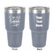 Coffee Lover 30 oz Stainless Steel Ringneck Tumbler - Grey - Double Sided - Front & Back
