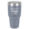 Coffee Lover 30 oz Stainless Steel Ringneck Tumbler - Grey - Front
