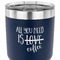 Coffee Lover 30 oz Stainless Steel Ringneck Tumbler - Navy - CLOSE UP