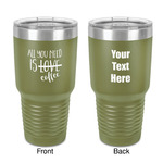 Coffee Lover 30 oz Stainless Steel Tumbler - Olive - Double-Sided (Personalized)