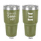 Coffee Lover 30 oz Stainless Steel Ringneck Tumbler - Olive - Double Sided - Front & Back