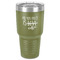 Coffee Lover 30 oz Stainless Steel Ringneck Tumbler - Olive - Front