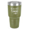 Coffee Lover 30 oz Stainless Steel Tumbler - Olive - Single-Sided