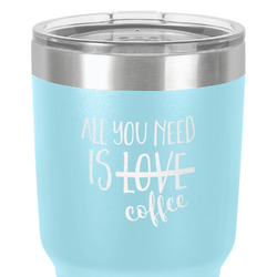 Coffee Lover 30 oz Stainless Steel Tumbler - Teal - Double-Sided (Personalized)