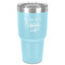 Coffee Lover 30 oz Stainless Steel Ringneck Tumbler - Teal - Front