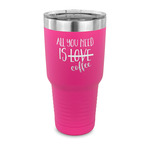 Coffee Lover 30 oz Stainless Steel Tumbler - Pink - Single Sided
