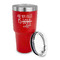 Coffee Lover 30 oz Stainless Steel Ringneck Tumblers - Red - LID OFF