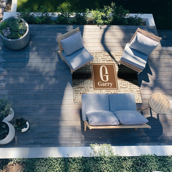 Coffee Lover 5'x7' Patio Rug - In context