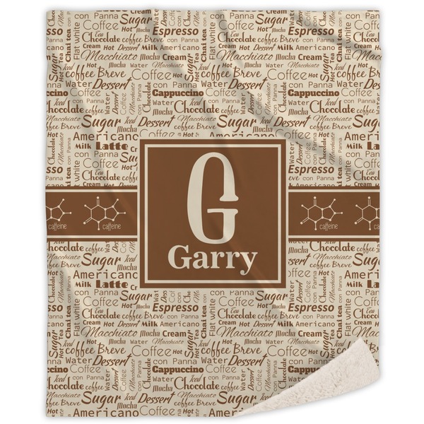 Custom Coffee Lover Sherpa Throw Blanket - 60"x80" (Personalized)