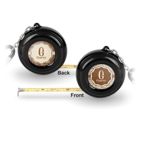 Coffee Lover 6-Ft Pocket Tape Measure with Carabiner Hook - Front and Back