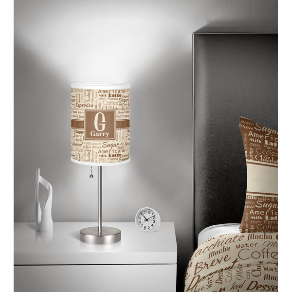 Coffee Lover 7 inch drum lamp shade - in room