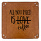 Coffee Lover 9" x 9" Leatherette Snap Up Tray - APPROVAL (FLAT)