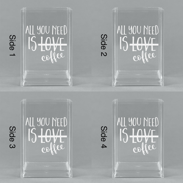 Coffee Lover Acrylic Pen Holder - All Sides