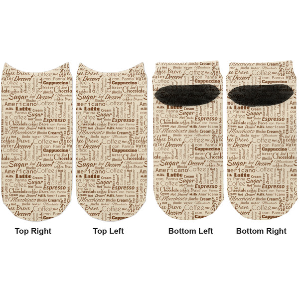 Coffee Lover Adult Ankle Socks - Double Pair - Front and Back - Apvl
