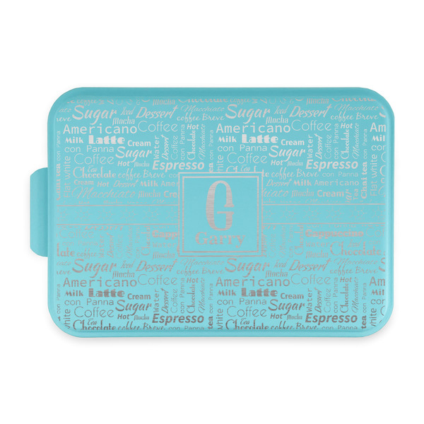 Custom Coffee Lover Aluminum Baking Pan with Teal Lid (Personalized)