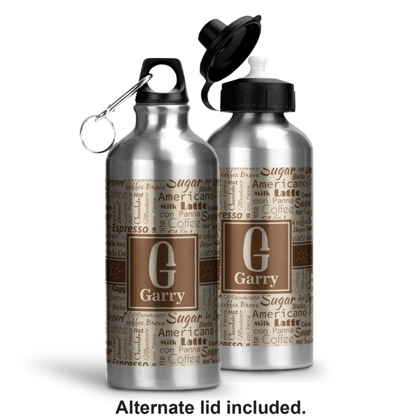 Coffee Lover Aluminum Water Bottle - Alternate lid options