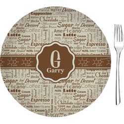 Coffee Lover Glass Appetizer / Dessert Plate 8" (Personalized)