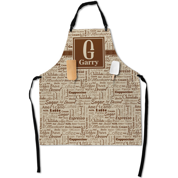Custom Coffee Lover Apron With Pockets w/ Name and Initial
