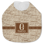 Coffee Lover Jersey Knit Baby Bib w/ Name and Initial