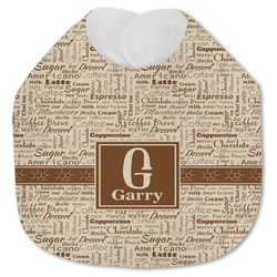 Coffee Lover Jersey Knit Baby Bib w/ Name and Initial