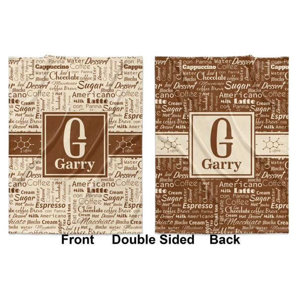 Coffee Lover Baby Blanket (Double Sided - Printed Front and Back)