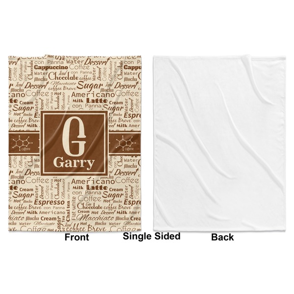 Coffee Lover Baby Blanket (Single Sided - Printed Front, White Back)