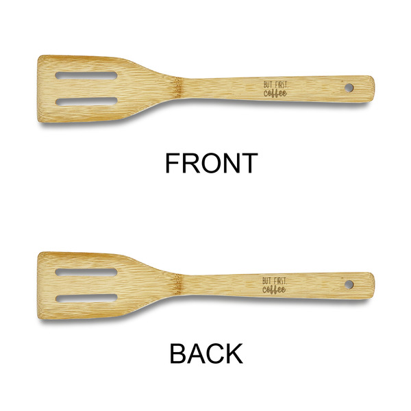 Coffee Lover Bamboo Slotted Spatulas - Double Sided - APPROVAL