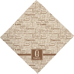 Coffee Lover Dog Bandana Scarf w/ Name and Initial