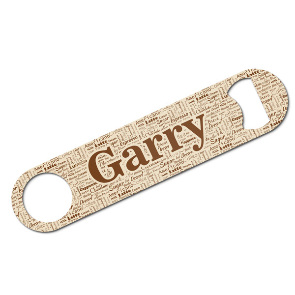 Custom Coffee Lover Bar Bottle Opener w/ Name and Initial